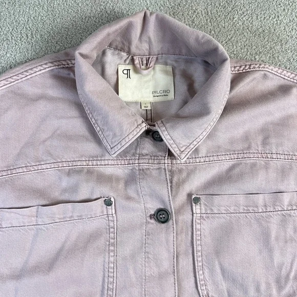 Antropologie PILCRO Utility Dress Women's‎ Large Button Front Pink - Picture 12 of 15